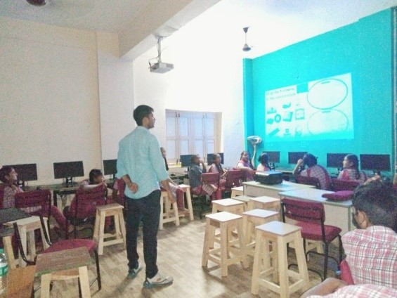 Kriti’s Computer Trainer taking Basics classes for class 9th at NBT Nagar  School